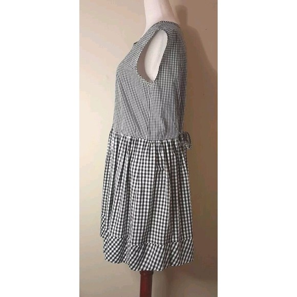 Madewell Sz XS Sleeveless Tie Back Cotton Drop Waist Babydoll Gingham Dress - Picture 5 of 13